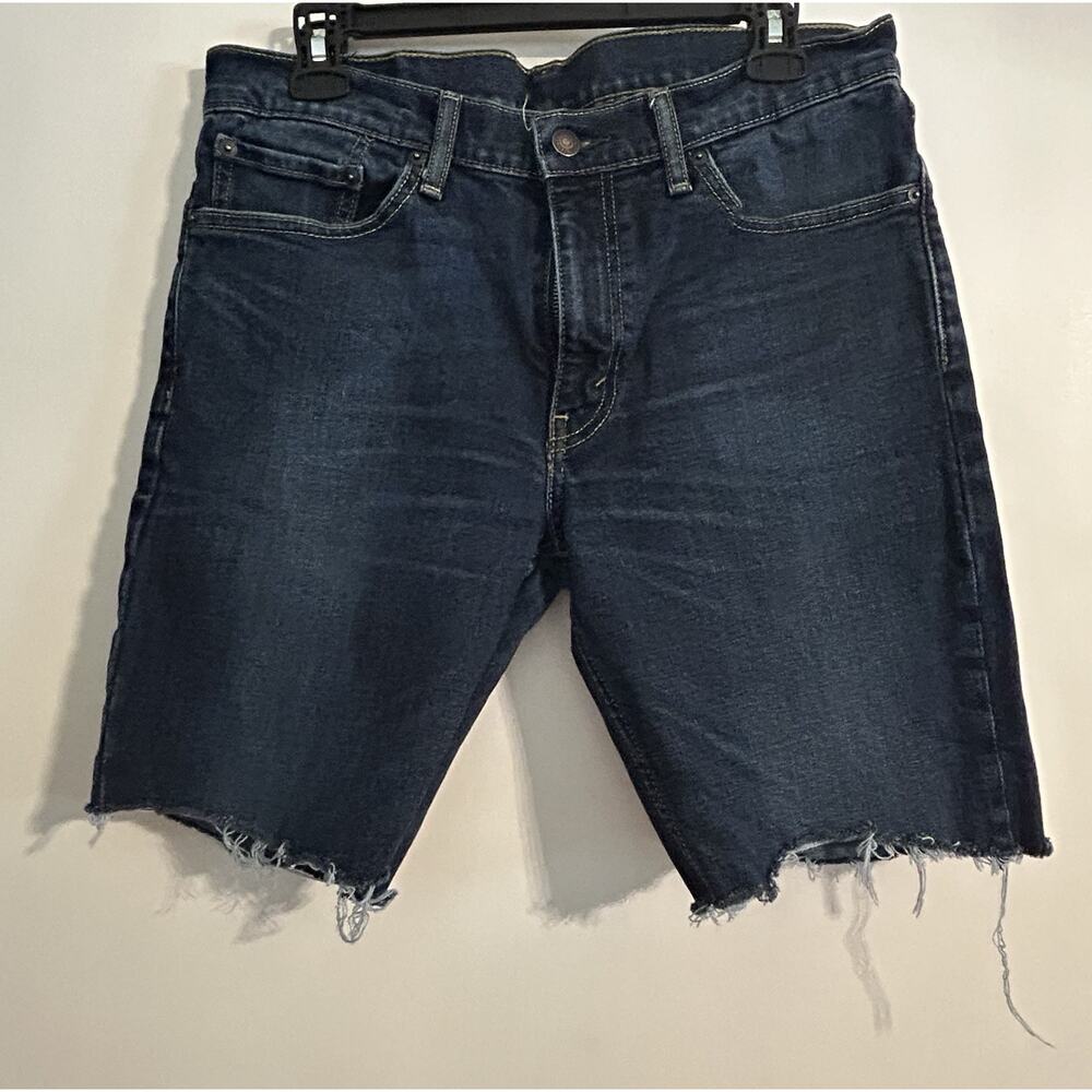 Levis 511 Women’s W33 Blue Jean Shorts Cut-Off Shorts Long Dark Wash
